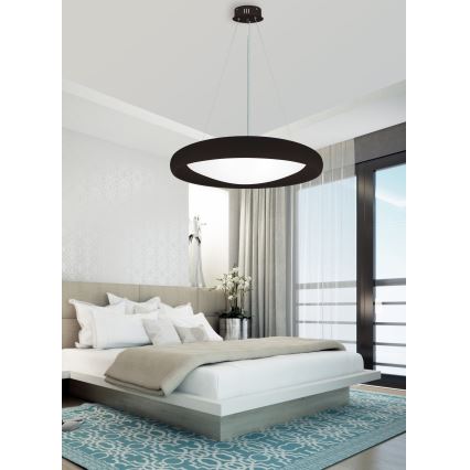 Top Light - Suspension filaire à intensité variable SALERNO LED/60W/230V 3000-6500K d. 60 cm noir + télécommande