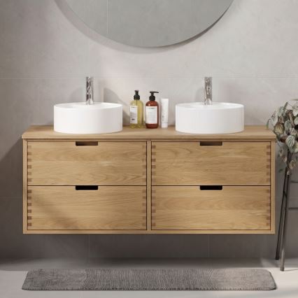 Top per lavabo FOREST 120 cm beige/rovere