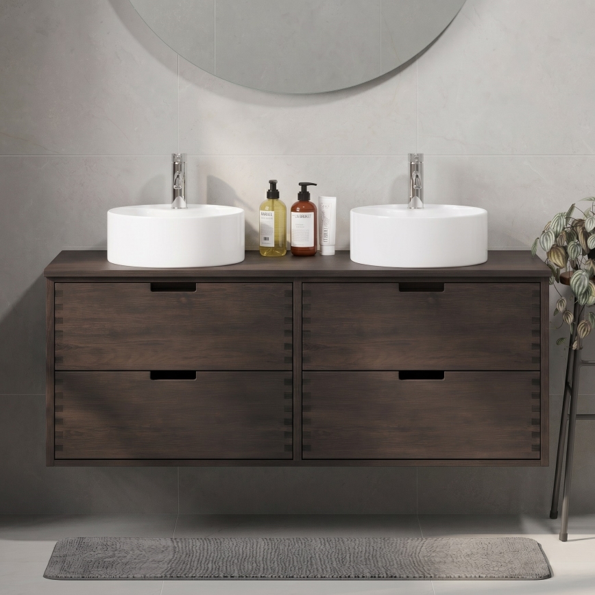 Top per lavabo FOREST 120 cm marrone/rovere