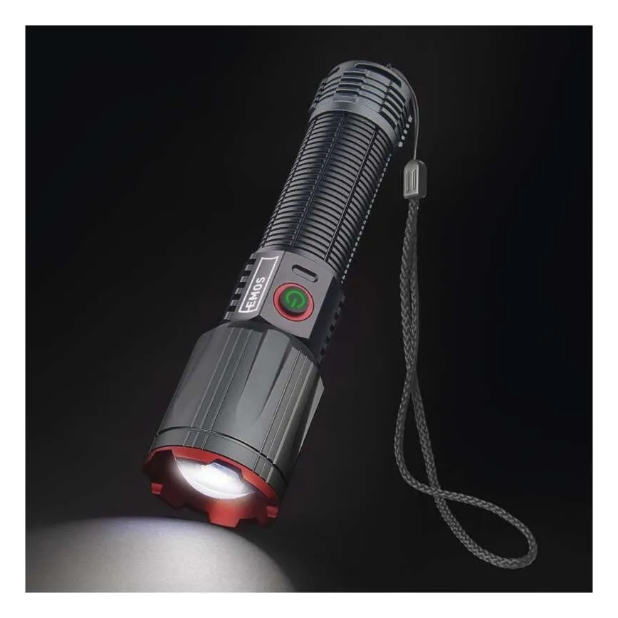 Torcia elettrica ricaricabile in metallo LED/5V 3000 brillante 5000 mAh IP43