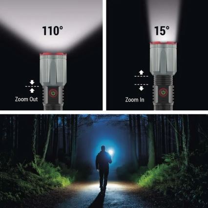 Torcia elettrica ricaricabile in metallo LED/5V 3000 brillante 5000 mAh IP43