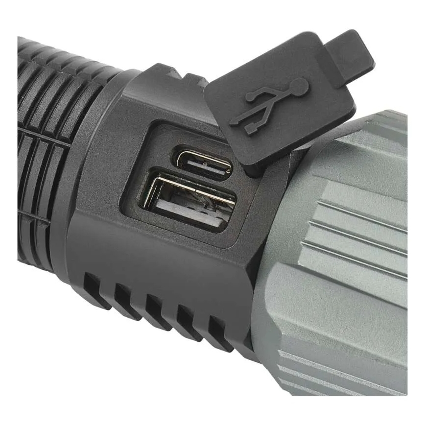 Torcia elettrica ricaricabile in metallo LED/5V 3000 brillante 5000 mAh IP43