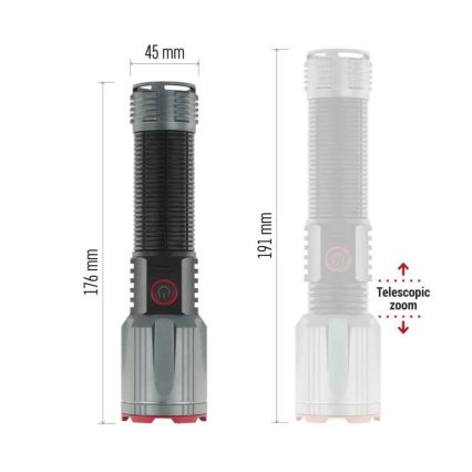 Torcia elettrica ricaricabile in metallo LED/5V 3000 brillante 5000 mAh IP43