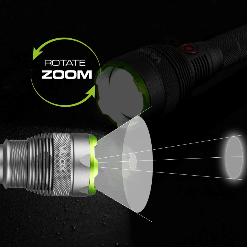 LED Torcia elettrica ricaricabile dimmerabile con power bank funzione LED/5V IPX7 10000 lucente 2600 mAh