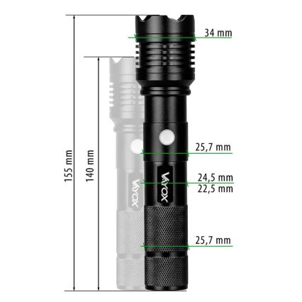 Torcia LED ricaricabile LED/10W/5V IPX4 800 lucente 1200 mAh