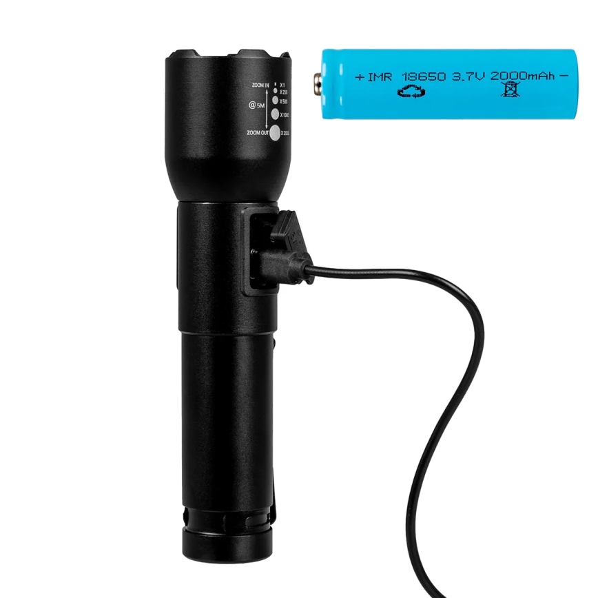 Torcia ricaricabile a LED Dimmerabile LED/20W/5V IPX4 800 brillante 2000 mAh
