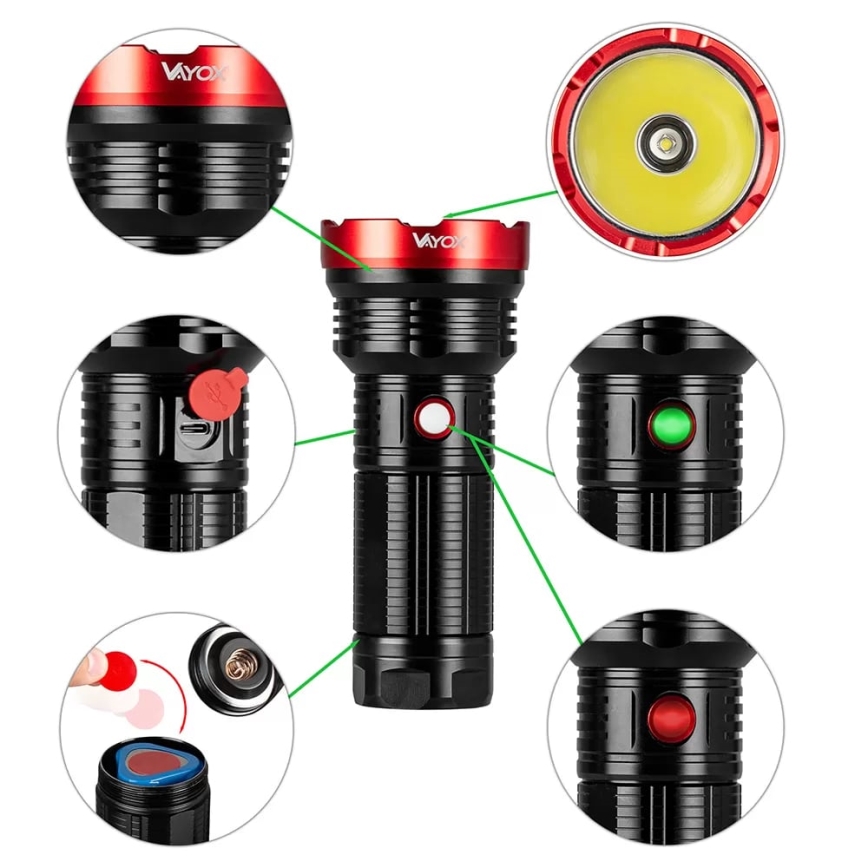 Torcia ricaricabile LED dimmerabile LED/20W/5V IPX5 2000 shiny 6000 mAh