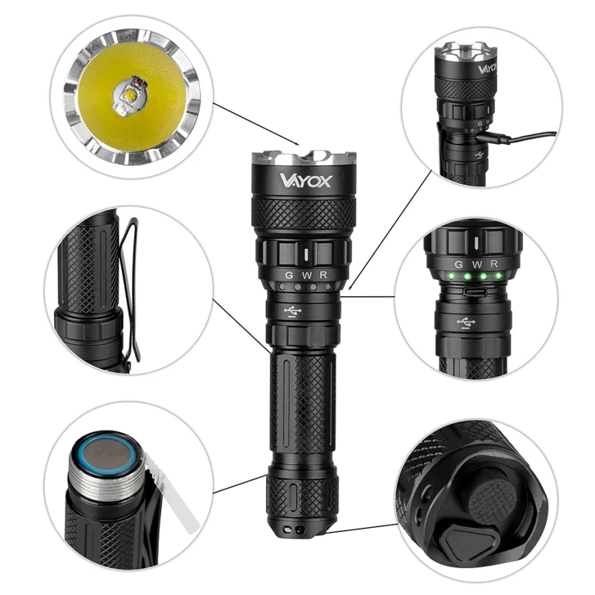 Torcia ricaricabile LED RGBW Dimmerabile LED/15W/5V IP66 1500 lucido 2000 mAh