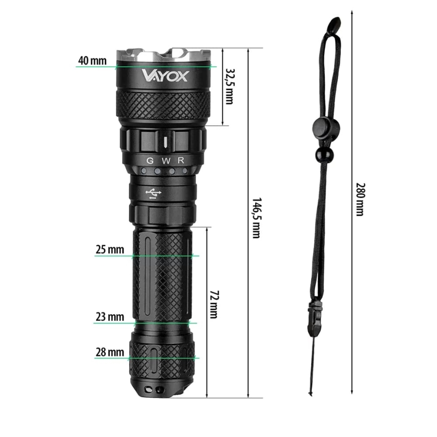 Torcia ricaricabile LED RGBW Dimmerabile LED/15W/5V IP66 1500 lucido 2000 mAh