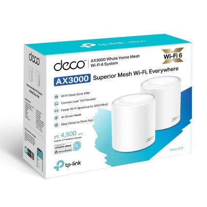 TP-Link - 2er-Set Deco X50 Wi-Fi 6 Mesh-System für das gesamte Zuhause