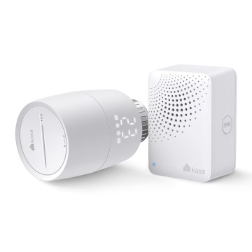 TP-Link - Basisset: 2× thermostatische Thermostatköpfe mit LCD-Display, Betrieb mit 2×AA, Tuya