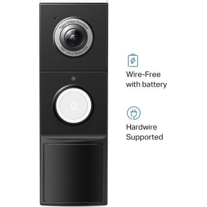 TP-Link - Campanello video intelligente con sensore, risoluzione 2K, batteria 10000 mAh, grado di protezione IP66, Wi‑Fi