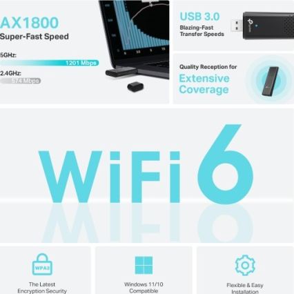 TP-Link - Dualband-WLAN-USB-Adapter mit Wi‑Fi 6 Archer TX20U