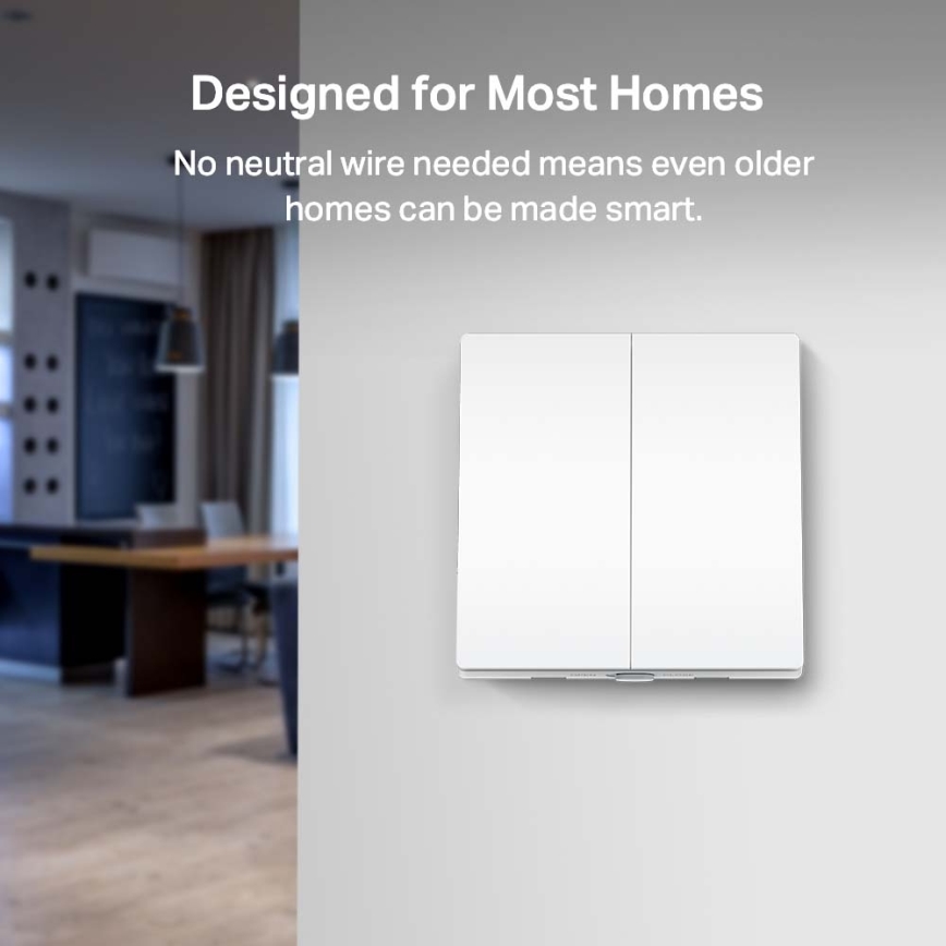 TP-Link - Interrupteur d'éclairage intelligent à deux boutons 2xAAA Wi-Fi