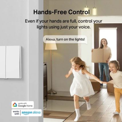 TP-Link - Interruttore intelligente per illuminazione a due pulsanti 2xAAA Wi-Fi