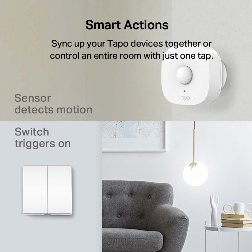 TP-Link - Interruttore intelligente per illuminazione a due pulsanti 2xAAA Wi-Fi