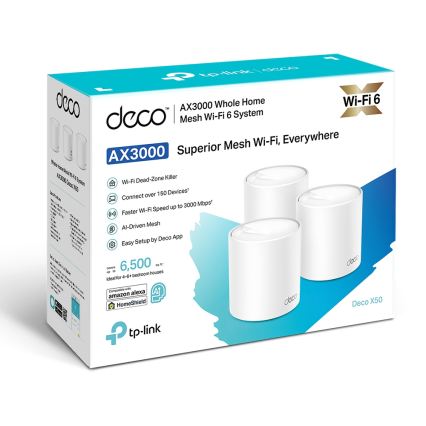 TP-Link - KIT da 3 unità del sistema mesh Wi‑Fi 6 per tutta la casa