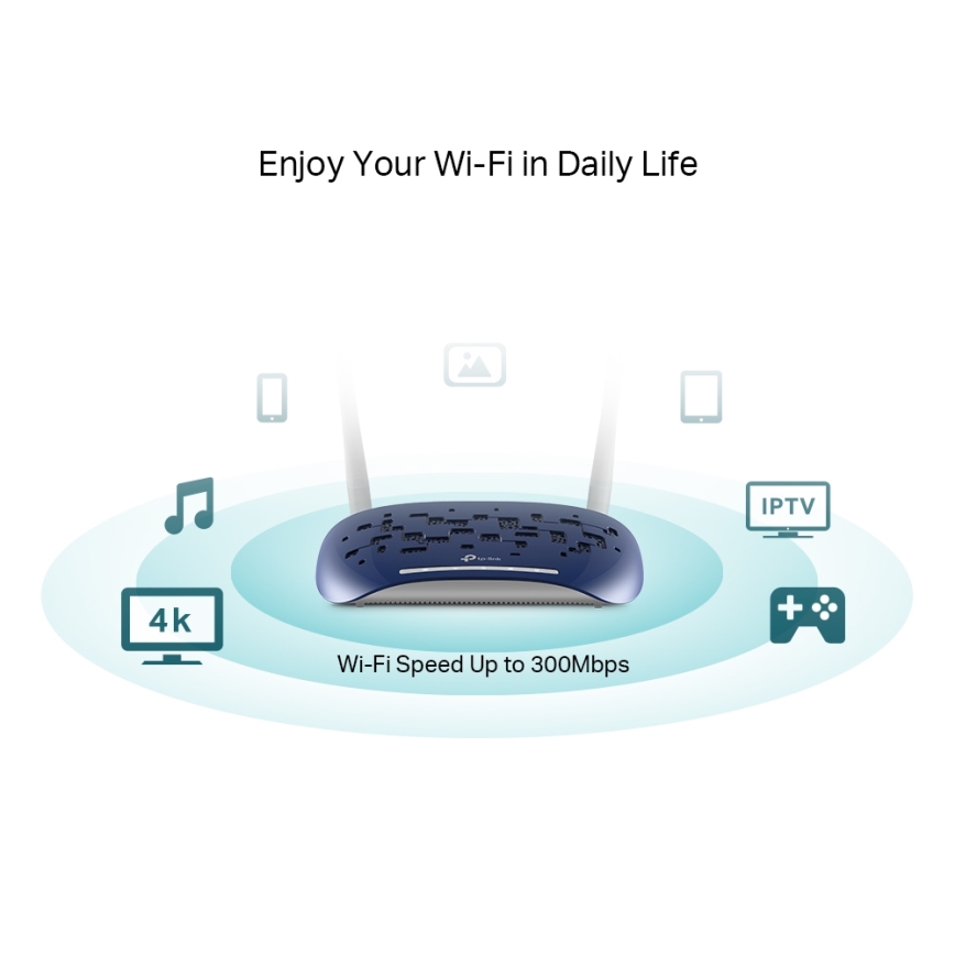 TP-Link - Modem e router 300 Mbps Wireless N VDSL/ADSL TD-W9960 Wi-Fi