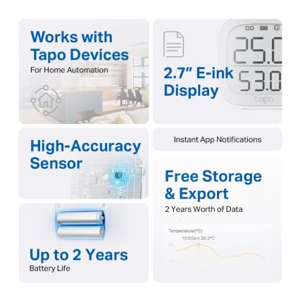 TP-Link - Monitor intelligente per la misurazione di temperatura e umidità 2xAAA