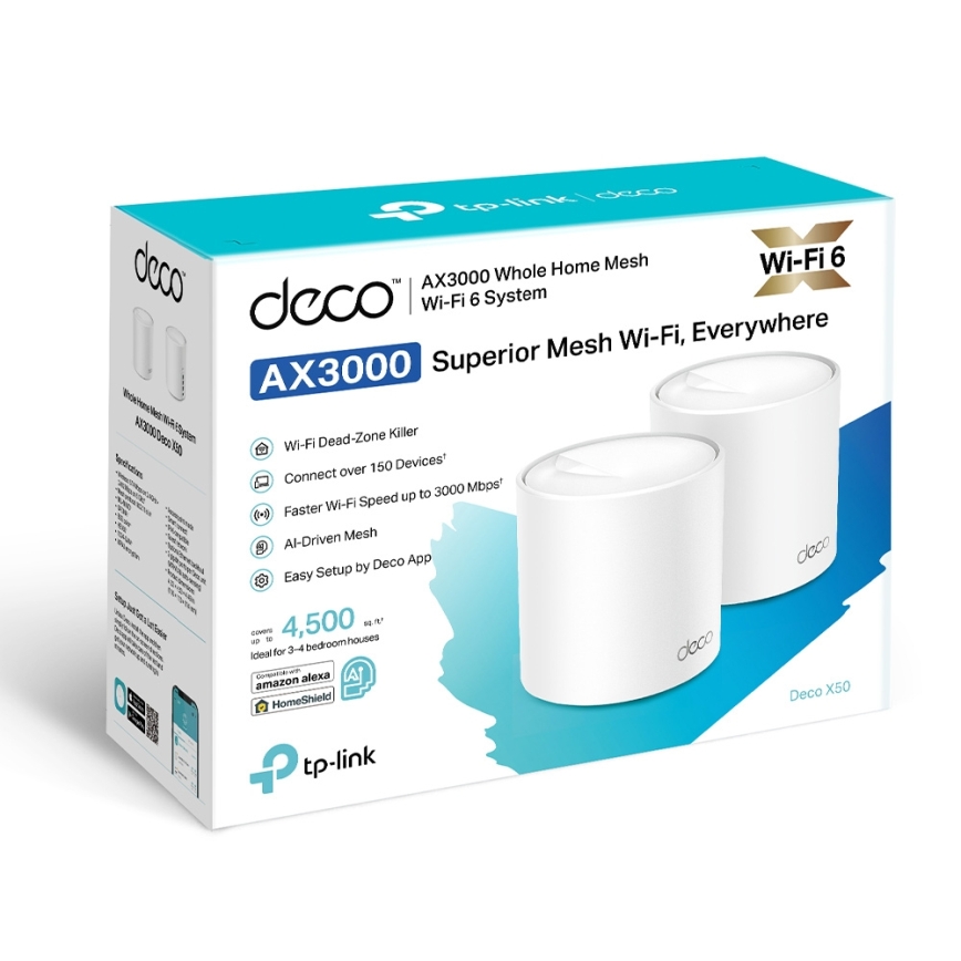 TP-Link - Pack de 2 systèmes Wi-Fi 6 maillés Deco X50 pour toute la maison