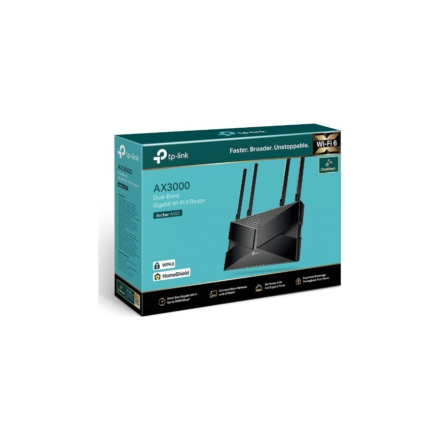 TP-Link - Router Wi‑Fi 6 Gigabit a doppia banda Archer AX53