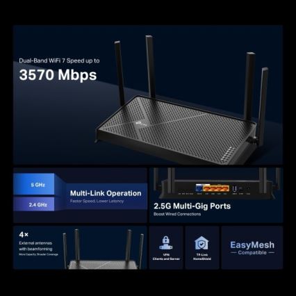 TP-Link - Router Wi‑Fi 7 a doppia banda Archer BE230