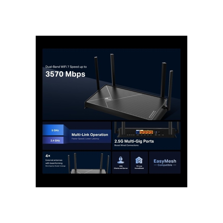 TP-Link - Router Wi‑Fi 7 a doppia banda Archer BE230