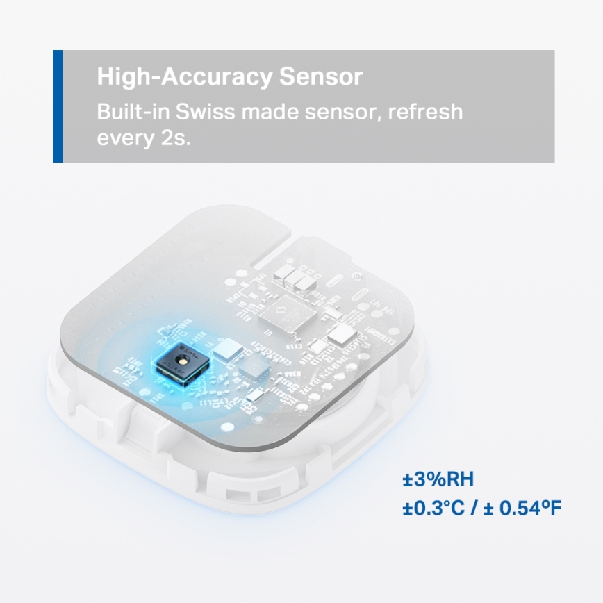 TP-Link - Sensore intelligente per temperatura e umidità, alimentato da 1x CR2450, con connettività Wi-Fi