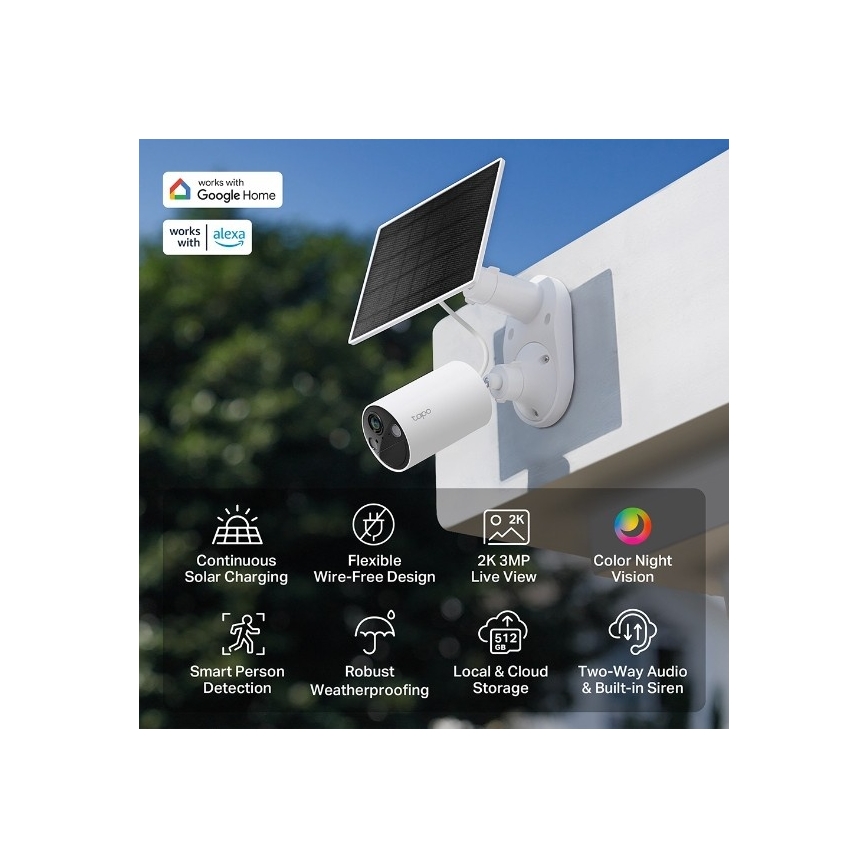 TP-Link - Außen-Solarkamera mit Sensor IP65 Wi-Fi