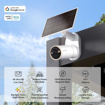 TP-Link - Telecamera solare per esterni con sensore, IP66, Wi-Fi
