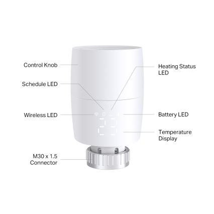 TP-Link - Testa termostatica intelligente con display LCD, alimentata da 2x AA, Tuya