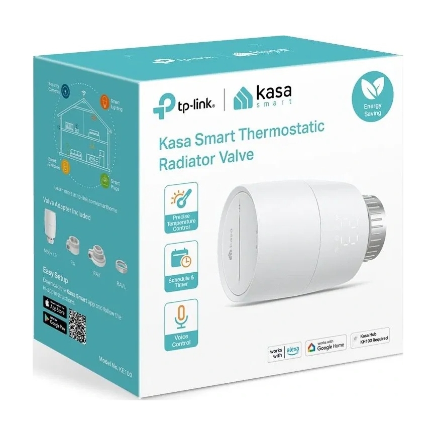 TP-Link - Testa termostatica intelligente con display LCD, alimentata da 2x AA, Tuya