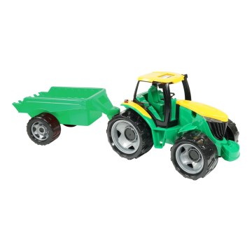 Tracteur avec remorque 71 cm vert/jaune