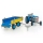 Tracteur-jouet KOVAP avec plateau et mécanisme à clé, bleu/jaune
