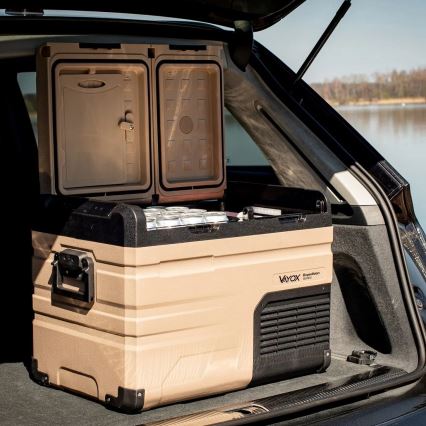 Tragbare Auto-Kühlbox mit LCD-Anzeige 39 l 230V/12V/24V braun