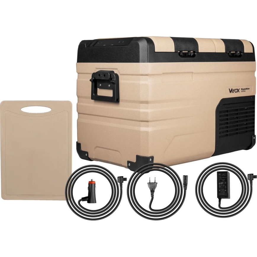 Tragbare Auto-Kühlbox mit LCD-Anzeige 39 l 230V/12V/24V braun