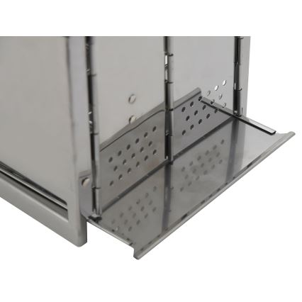 Tragbarer Holzkohlegrill Chrom glänzend