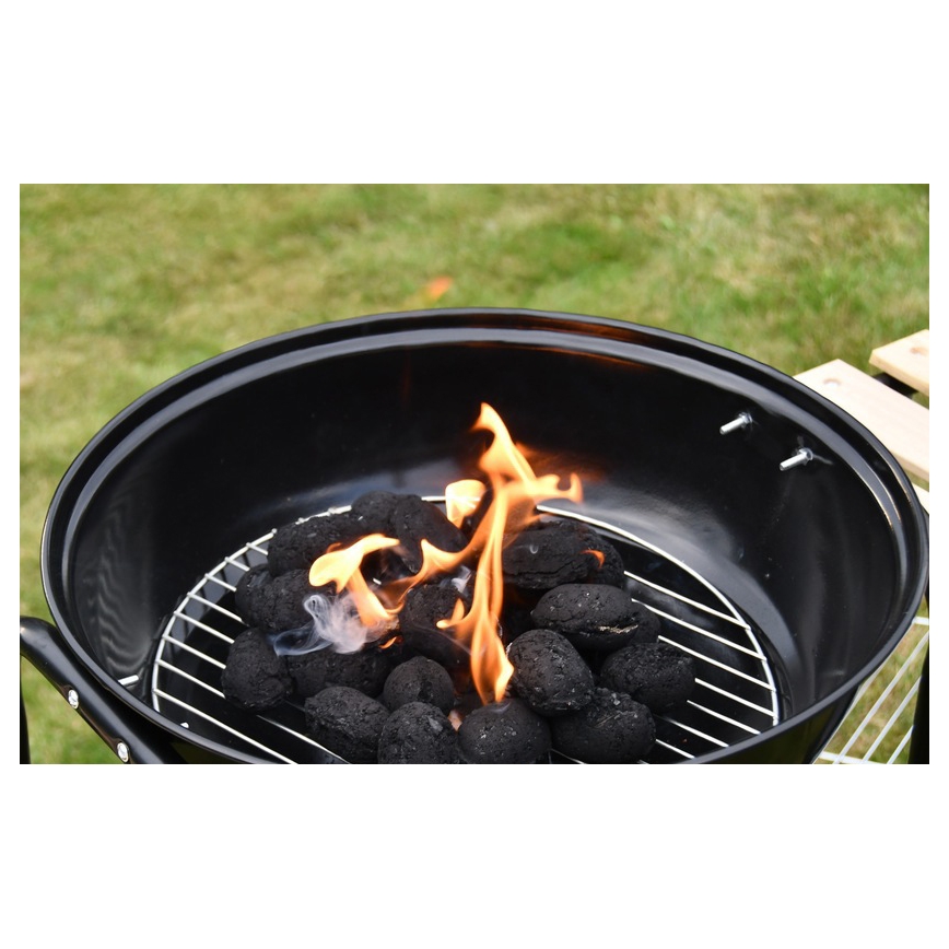 Tragbarer Holzkohlegrill schwarz/holz
