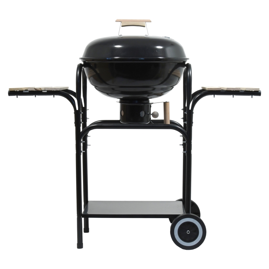 Tragbarer Holzkohlegrill schwarz/holz