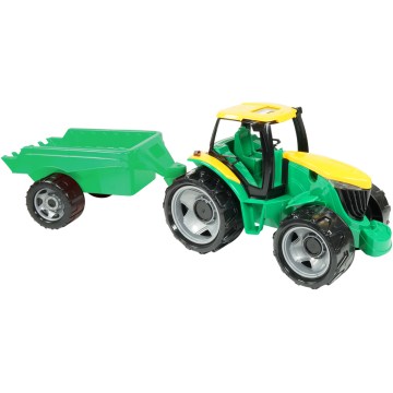Traktor mit Anhänger 71 cm grün/gelb