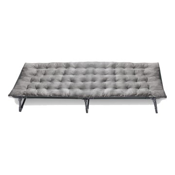 Transat de camping pliable avec matelas gris
