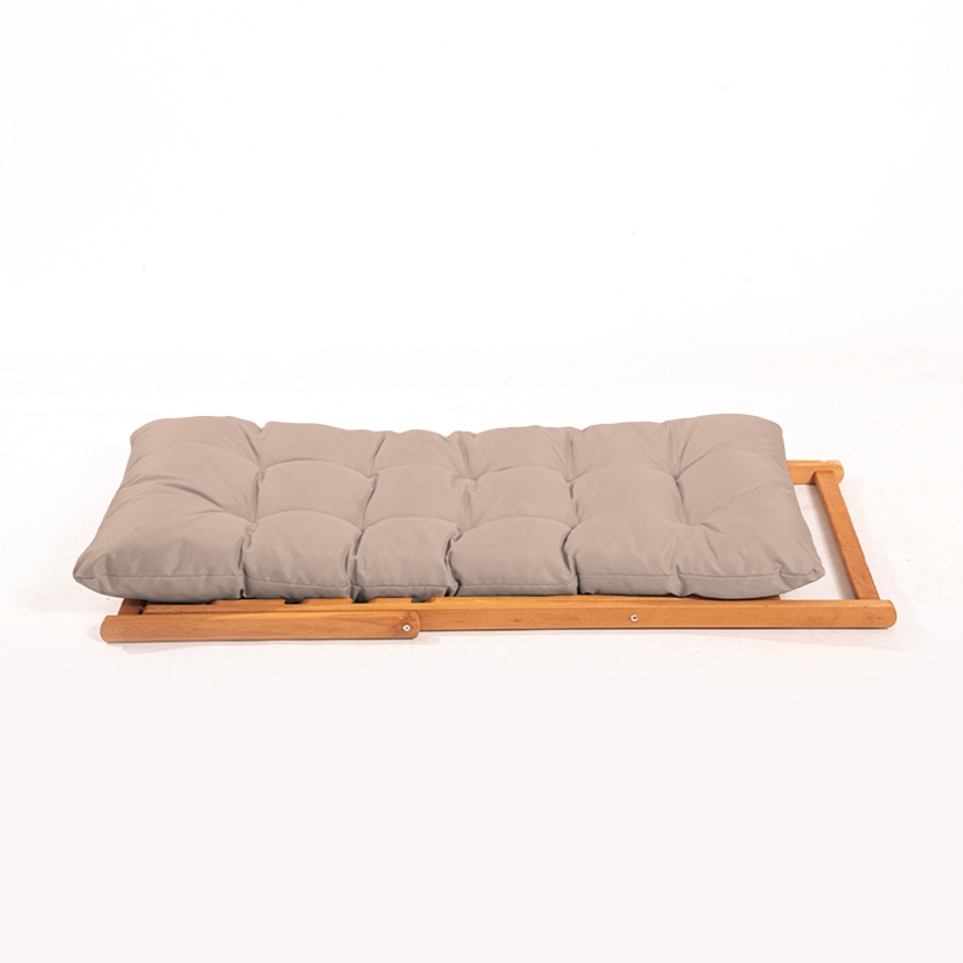 Chaise longue de jardin beige/hêtre