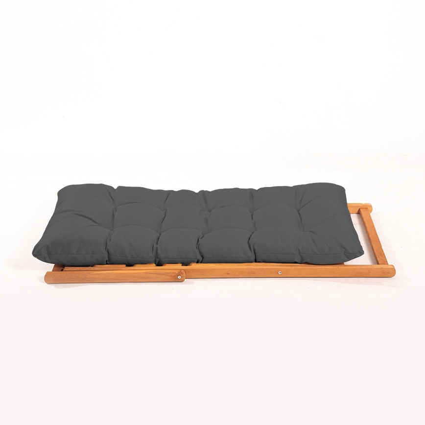 Chaise longue de jardin gris/hêtre
