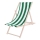 Transat de jardin vert/blanc/hêtre