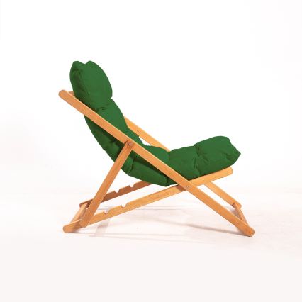 Transat de jardin vert/hêtre
