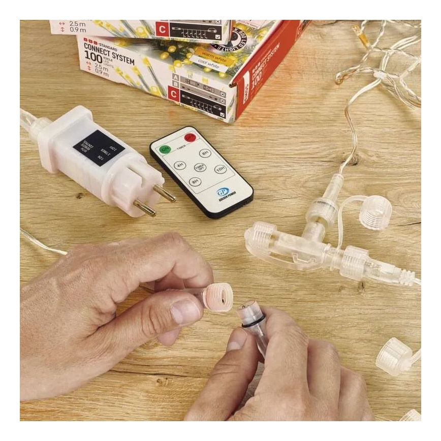 Transparentes Verlängerungskabel für Lichterketten, 10 m, IP44