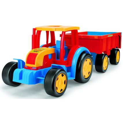 Trattore con rimorchio 102 cm rosso/blu/giallo