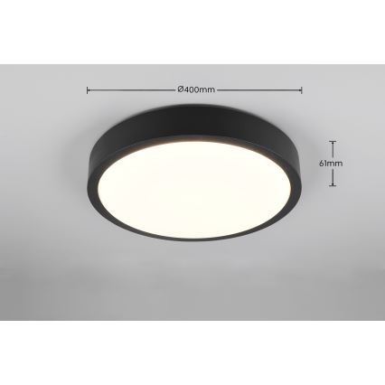 Trio - dimmbare Deckenleuchte ISEO LED/24W/230V 3000K Ø 40 cm schwarz