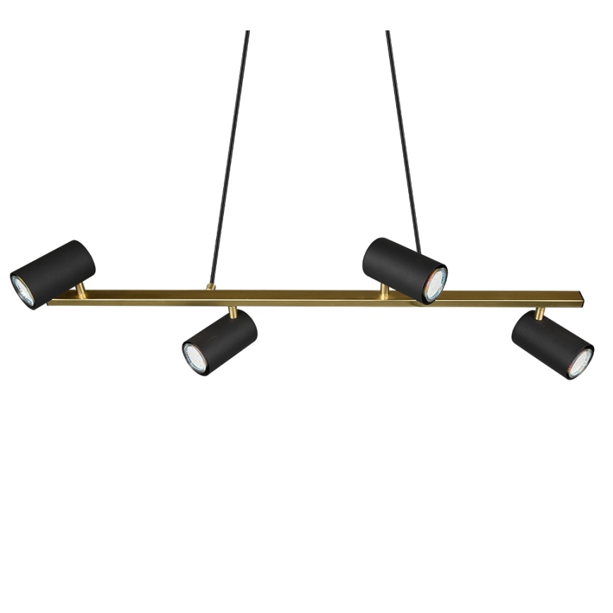 Trio - Lampadario a cavo MARLEY 4x GU10/35W/230V nero/oro