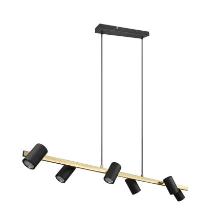 Trio - Lampadario a sospensione con cavo MARLEY 6xGU10/35W/230V nero/oro